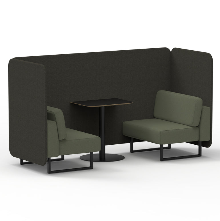 Brixworth Bench Booth With Black Table In Two Tone