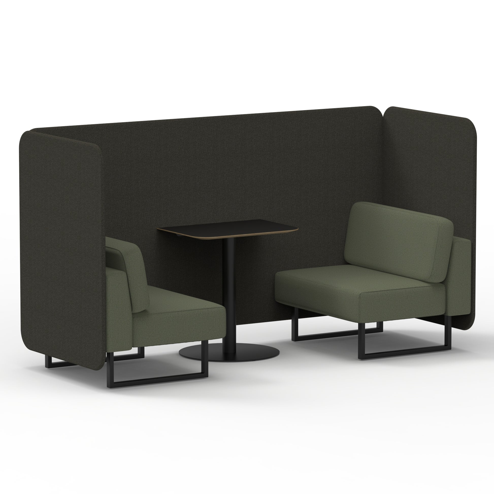 Brixworth Bench Booth With Black Table In Two Tone