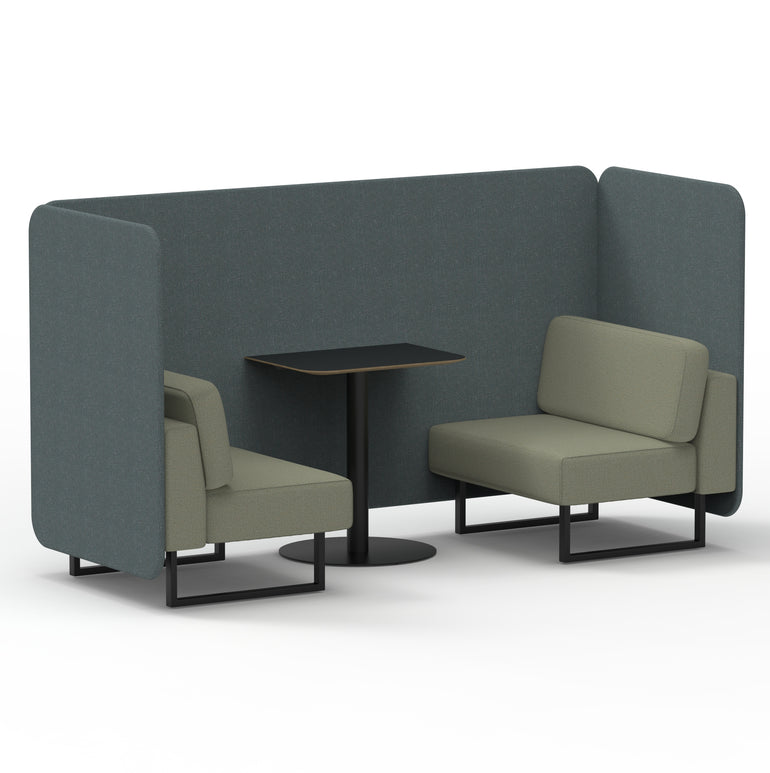 Brixworth Bench Booth With Black Table In Two Tone