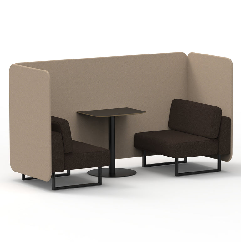 Brixworth Bench Booth With Black Table In Two Tone