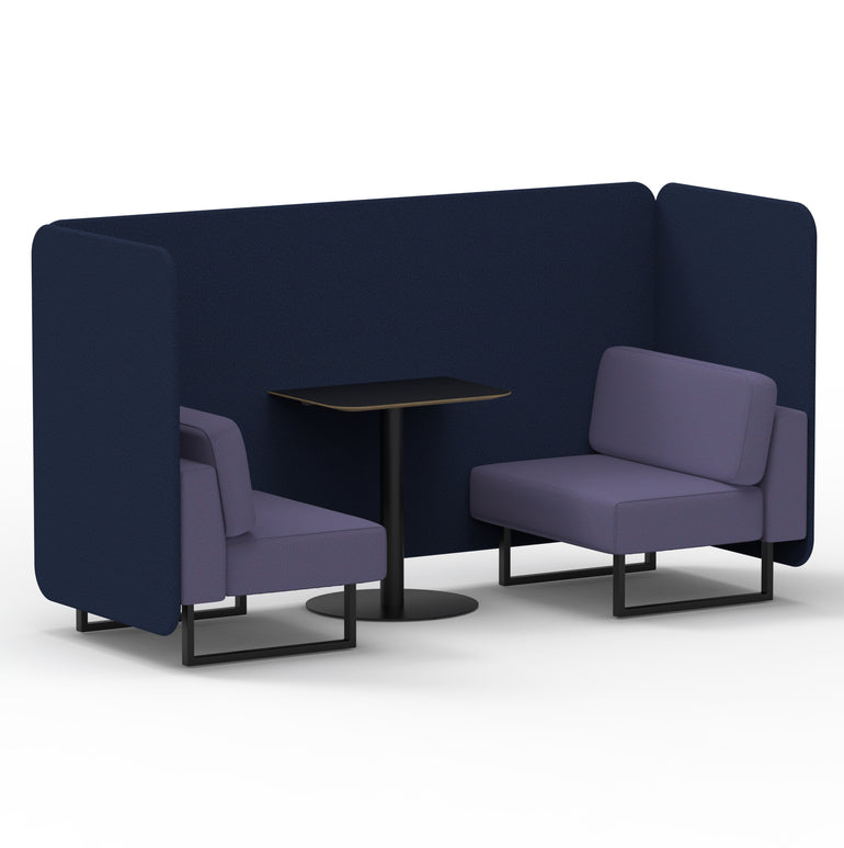 Brixworth Bench Booth With Black Table In Two Tone