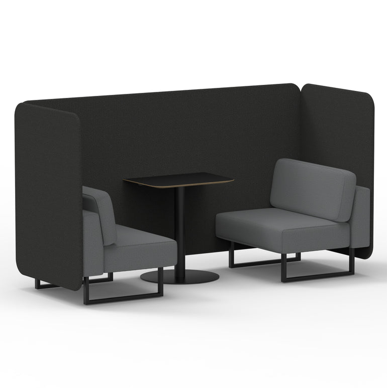 Brixworth Bench Booth With Black Table In Two Tone