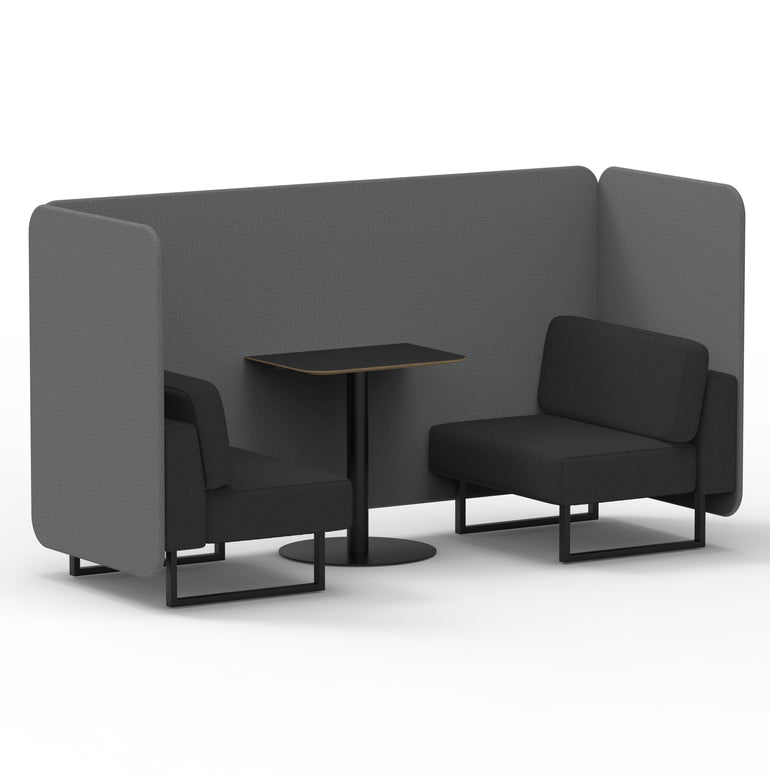 Brixworth Bench Booth With Black Table In Two Tone
