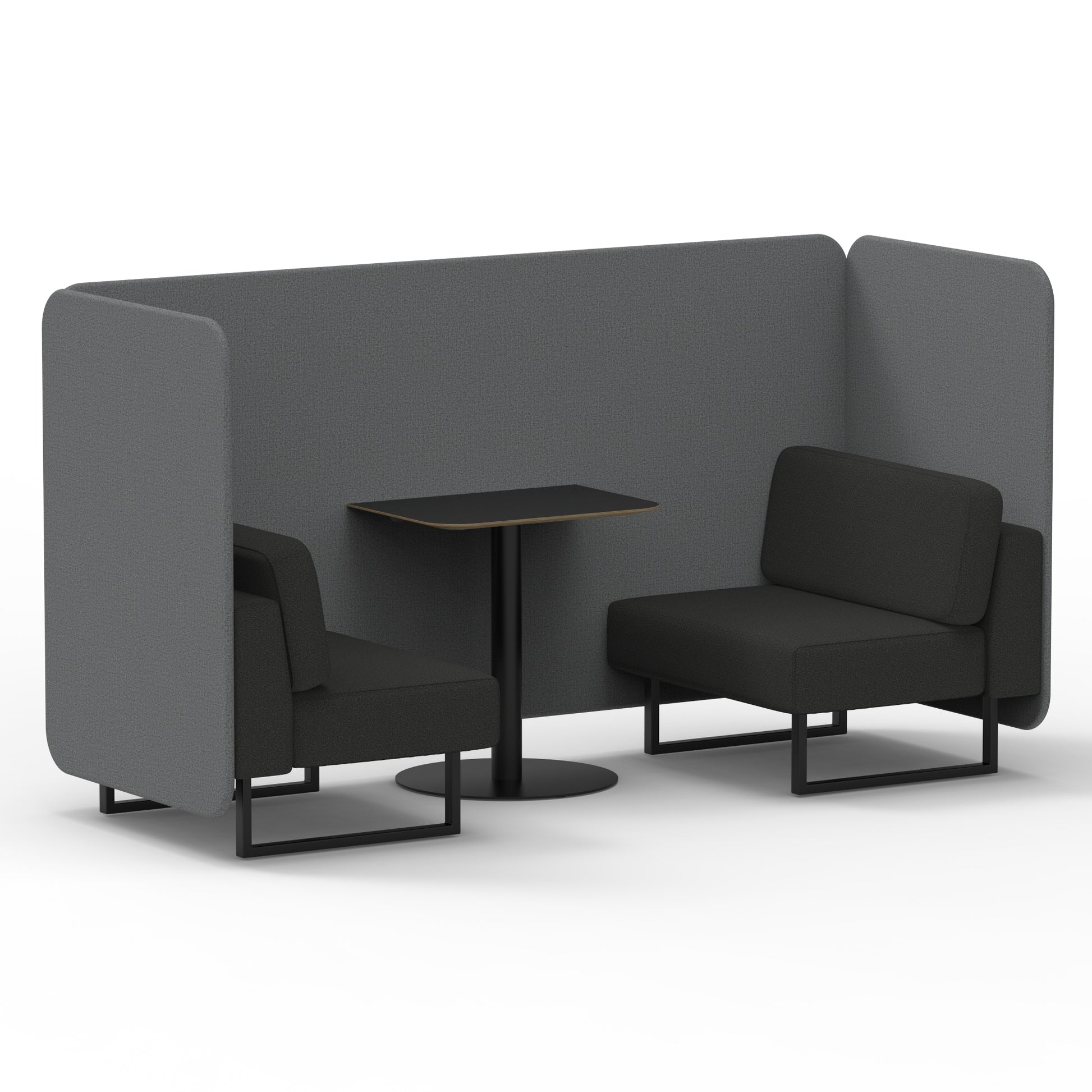 Brixworth Bench Booth With Black Table In Two Tone