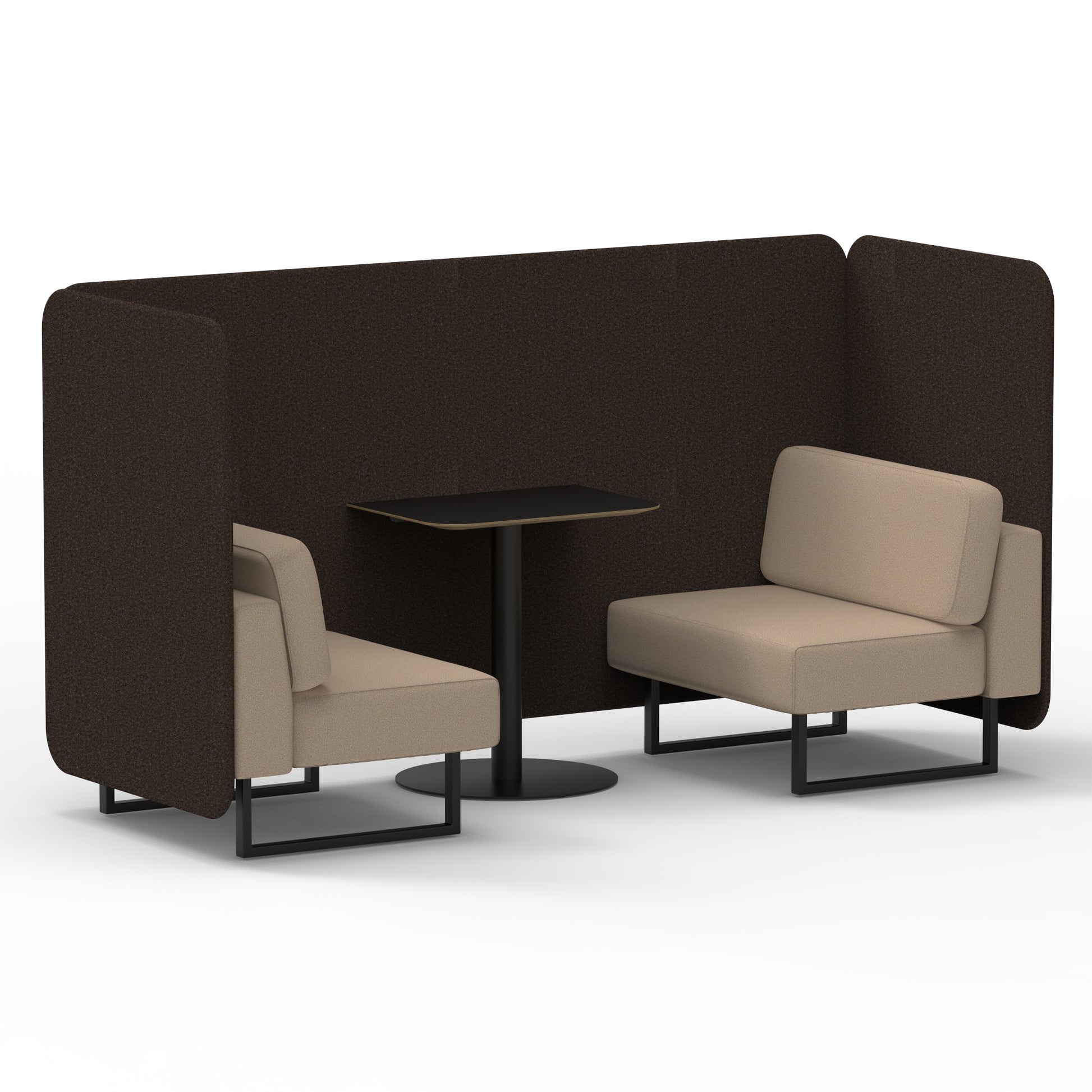 Brixworth Bench Booth With Black Table In Two Tone
