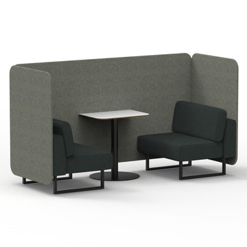 Rivet - Vitreous Panels And Charcoal Sofa