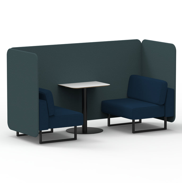 Brixworth Bench Booth With White Table In Two Tone