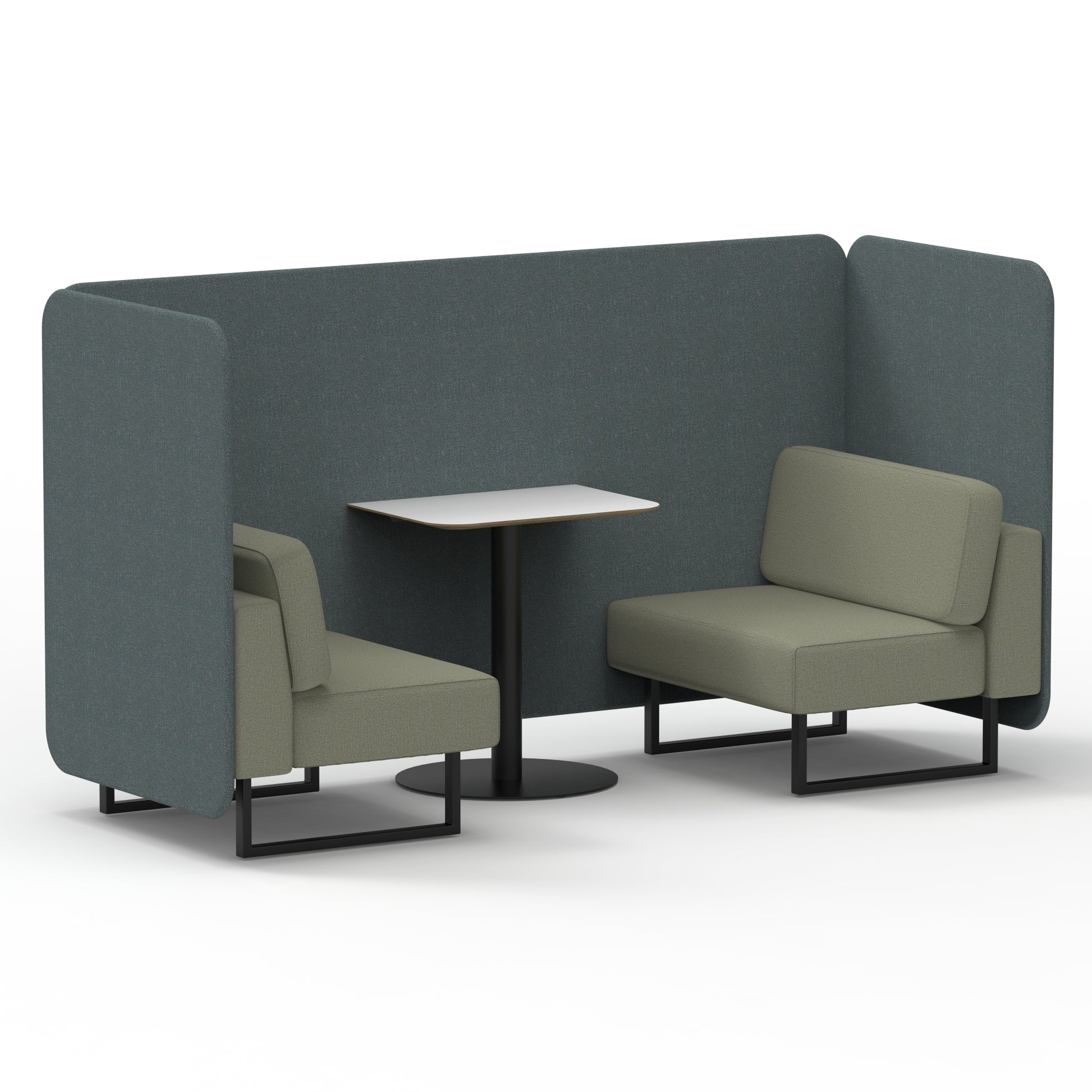 Brixworth Bench Booth With White Table In Two Tone