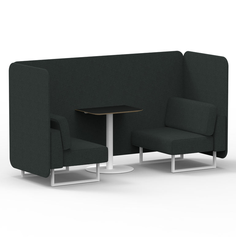 Brixworth Bench Booth With Black Table In Single Tone