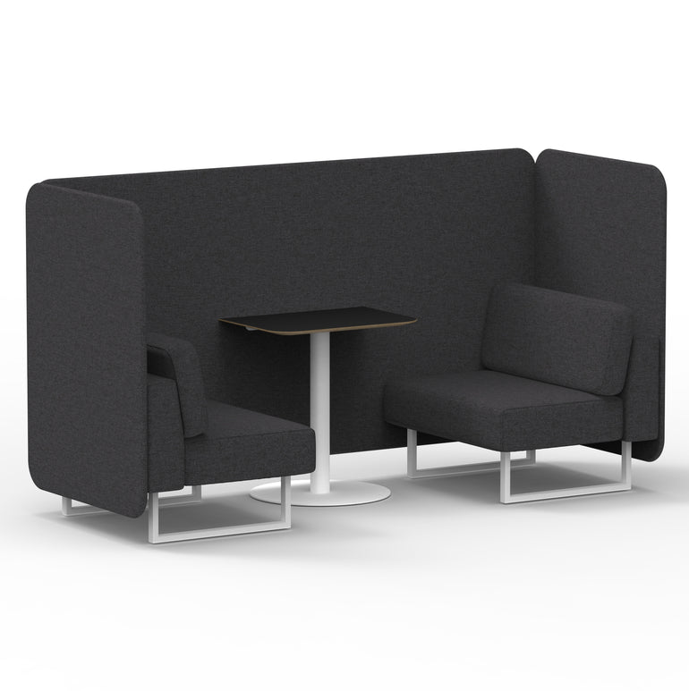 Brixworth Bench Booth With Black Table In Single Tone
