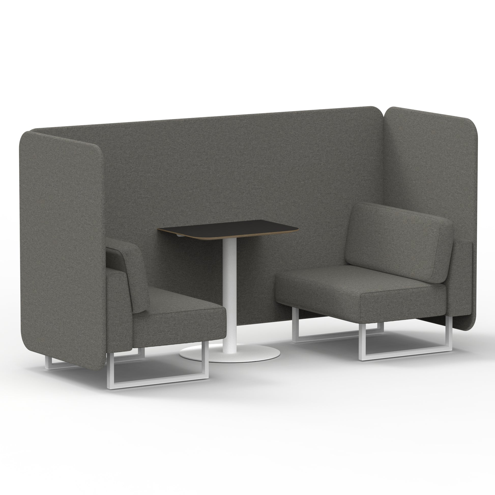 Brixworth Bench Booth With Black Table In Single Tone