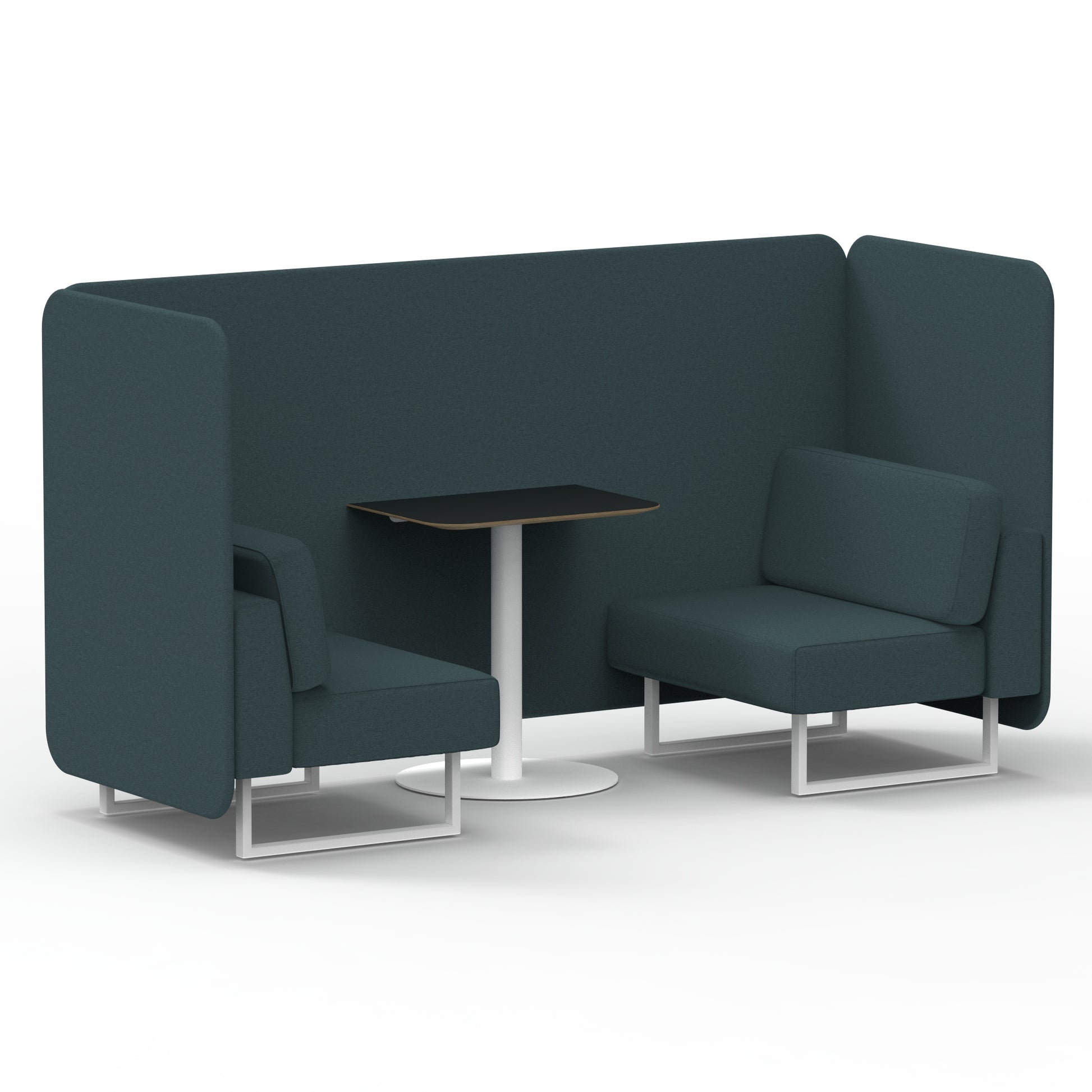 Brixworth Bench Booth With Black Table In Single Tone