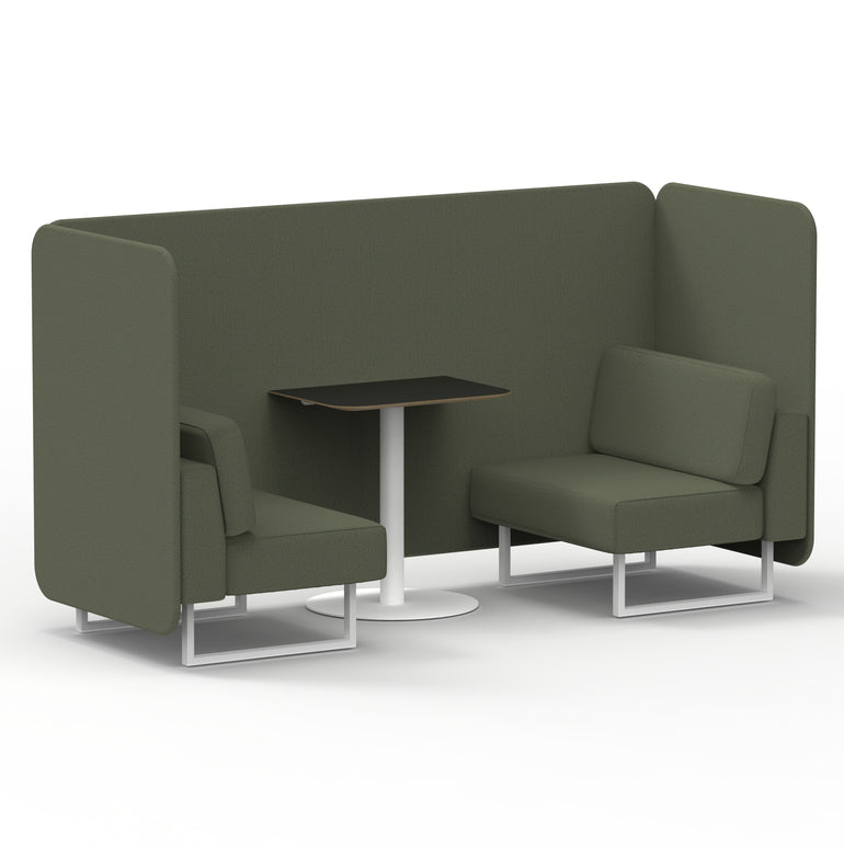 Brixworth Bench Booth With Black Table In Single Tone