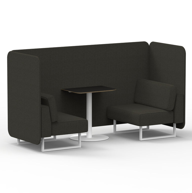 Brixworth Bench Booth With Black Table In Single Tone