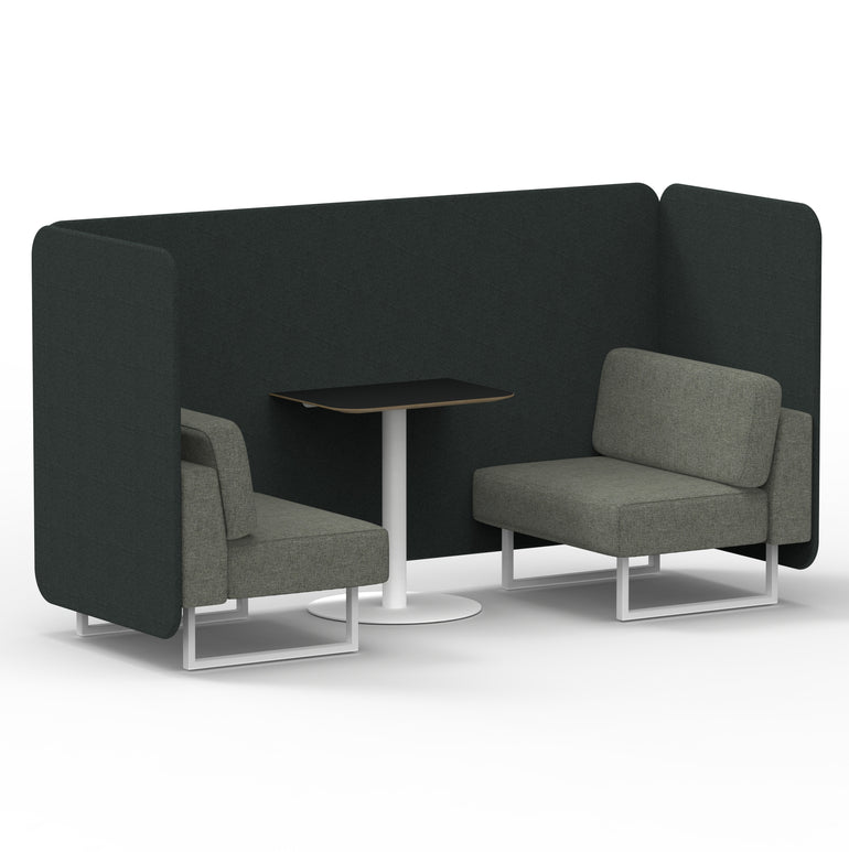 Brixworth Bench Booth With Black Table In Two Tone