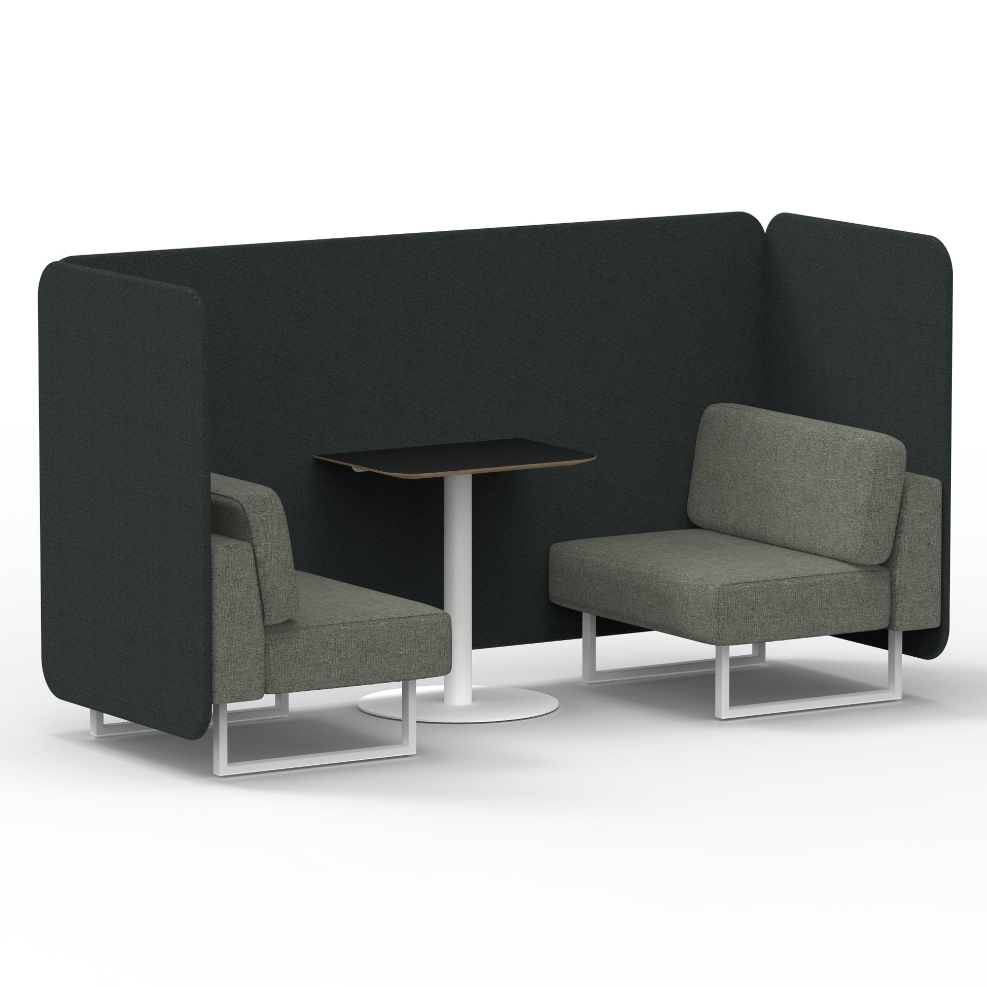 Brixworth Bench Booth With Black Table In Two Tone