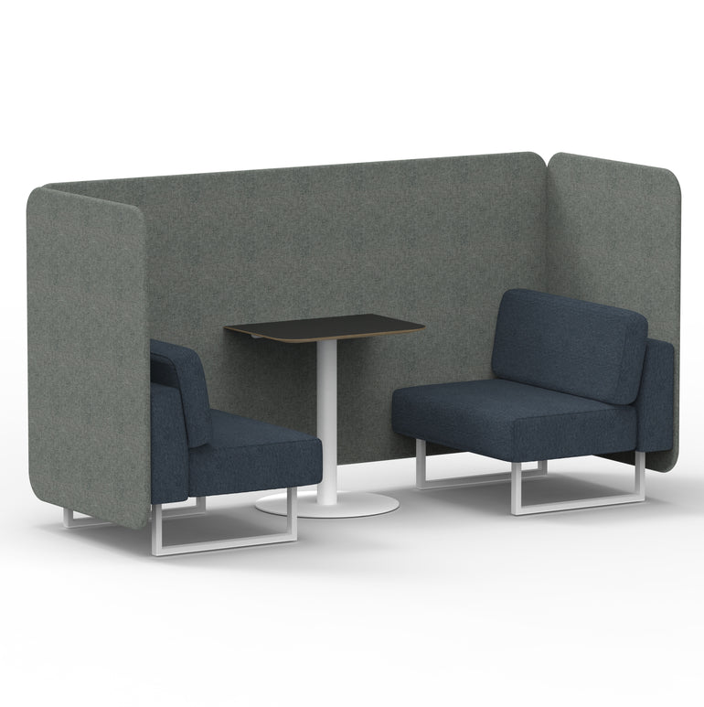 Brixworth Bench Booth With Black Table In Two Tone
