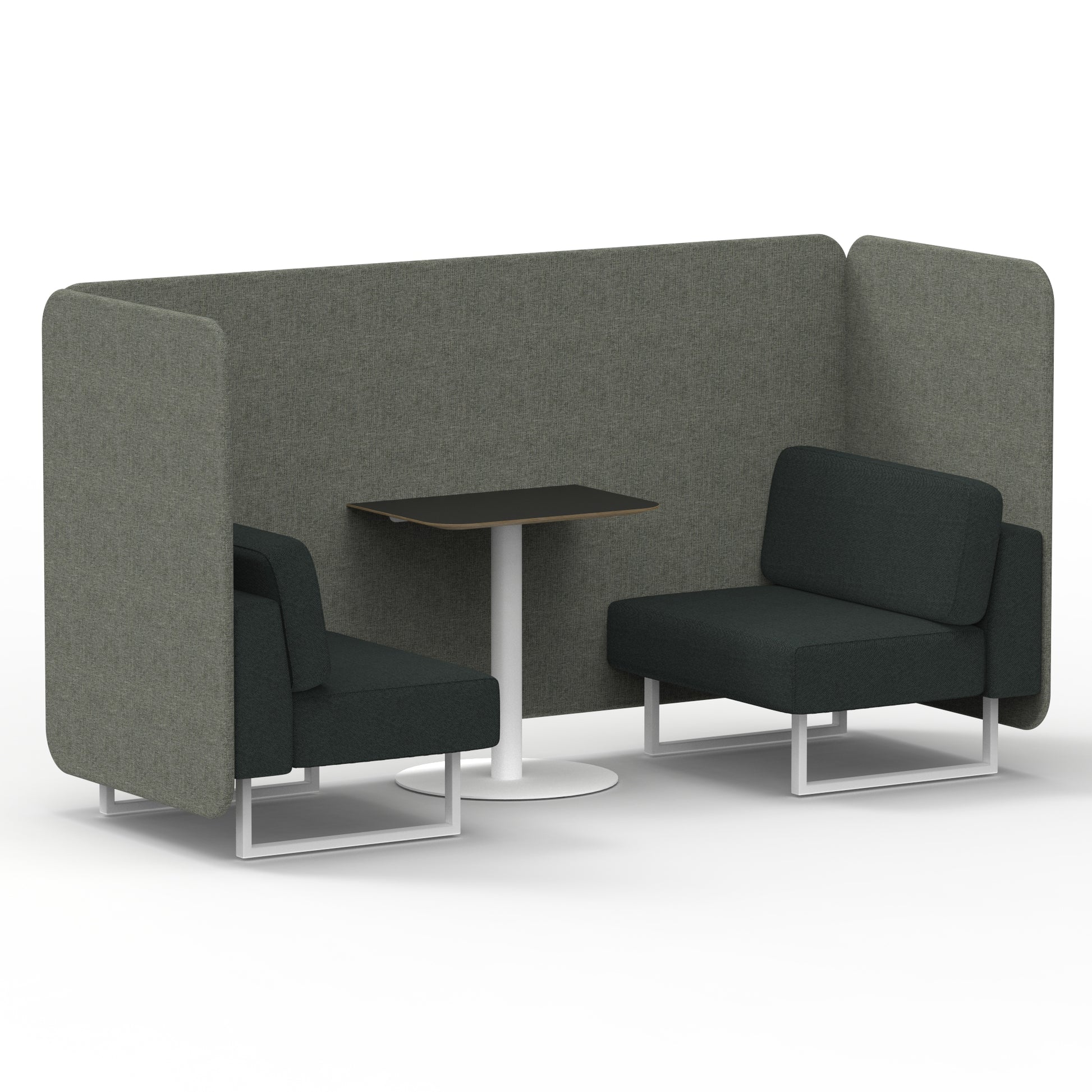 Brixworth Bench Booth With Black Table In Two Tone