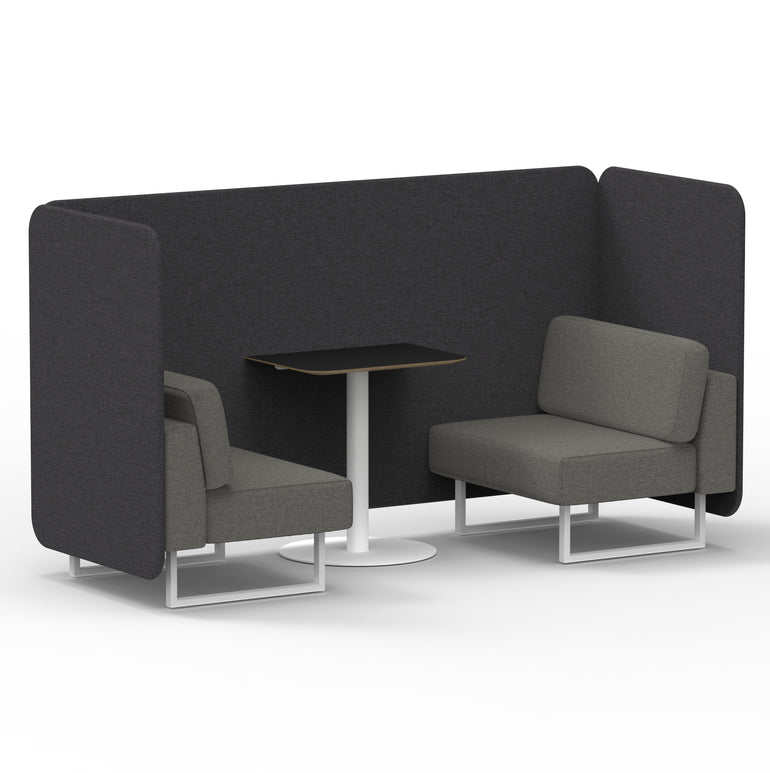 Brixworth Bench Booth With Black Table In Two Tone