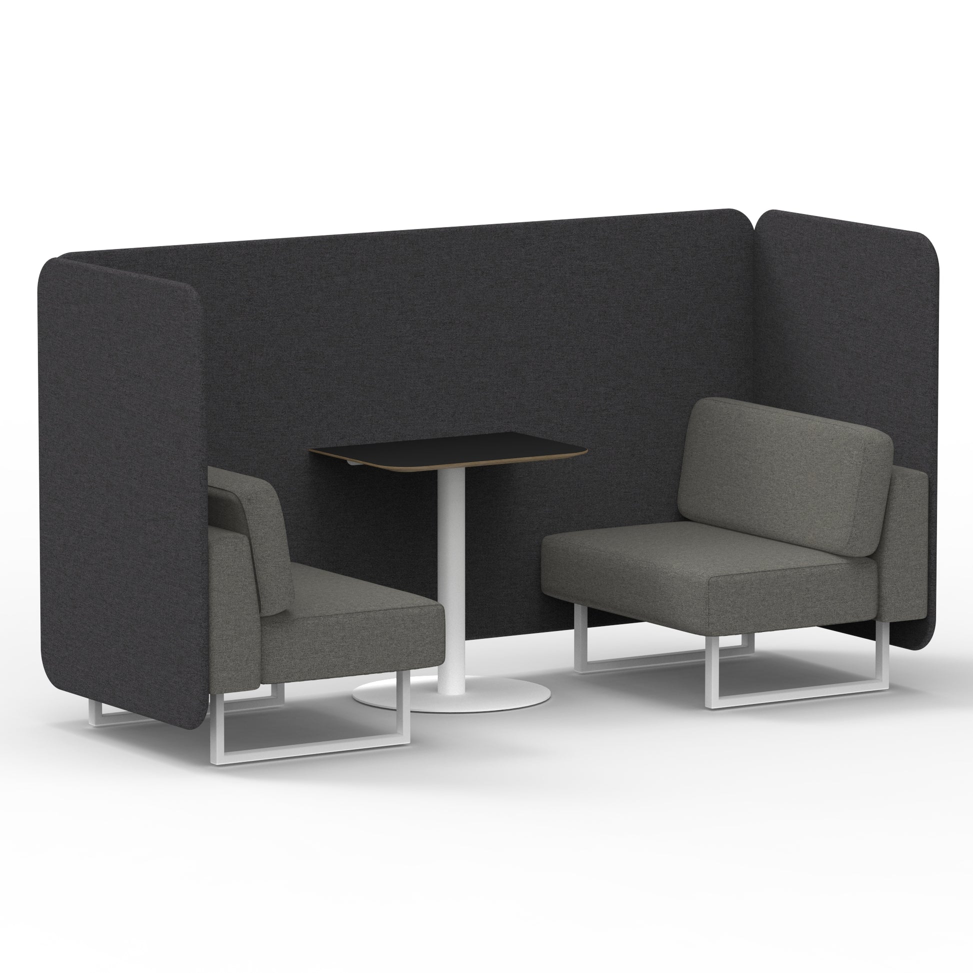 Brixworth Bench Booth With Black Table In Two Tone