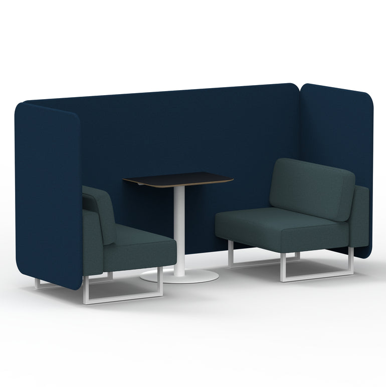 Brixworth Bench Booth With Black Table In Two Tone