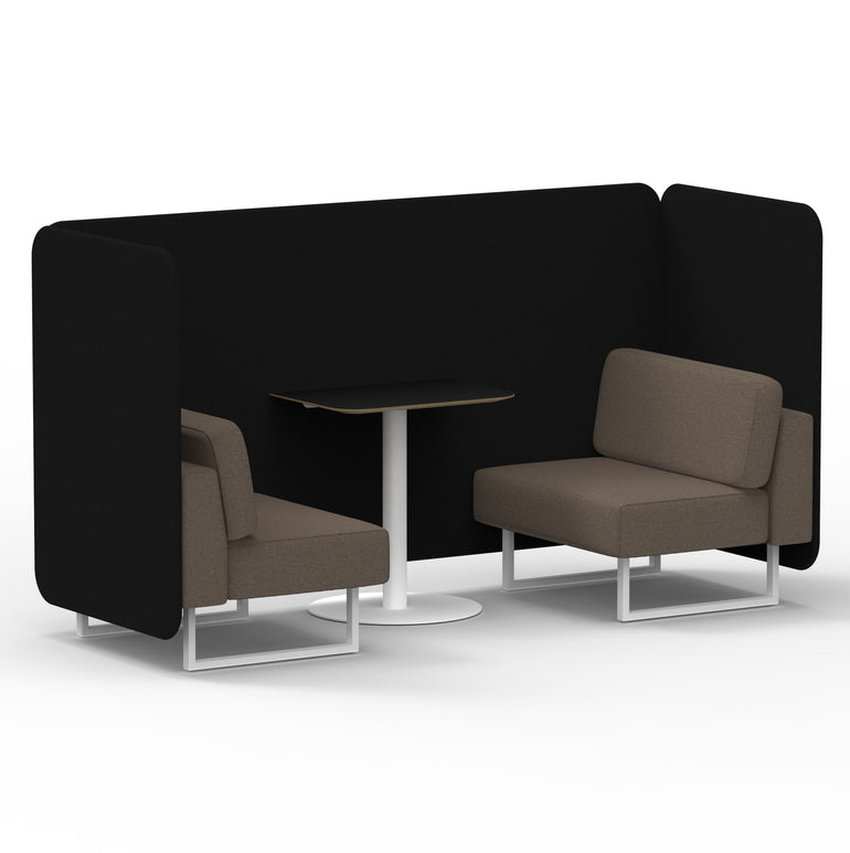 Brixworth Bench Booth With Black Table In Two Tone