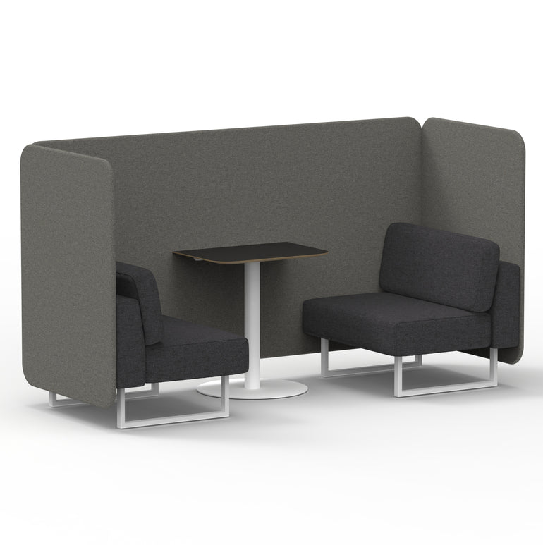 Brixworth Bench Booth With Black Table In Two Tone