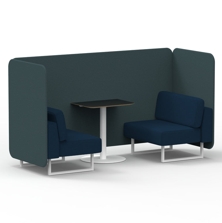Brixworth Bench Booth With Black Table In Two Tone