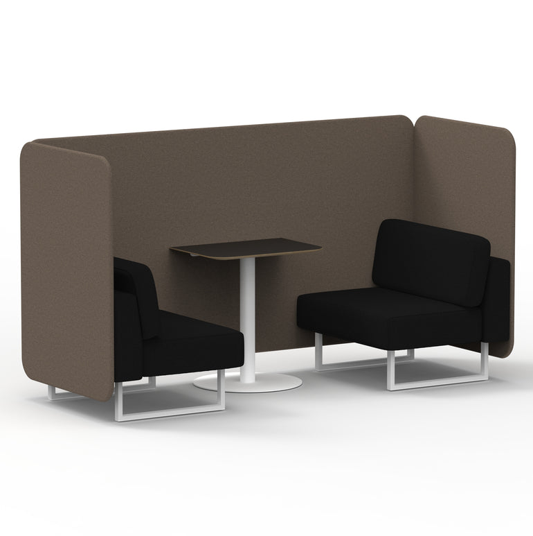 Brixworth Bench Booth With Black Table In Two Tone