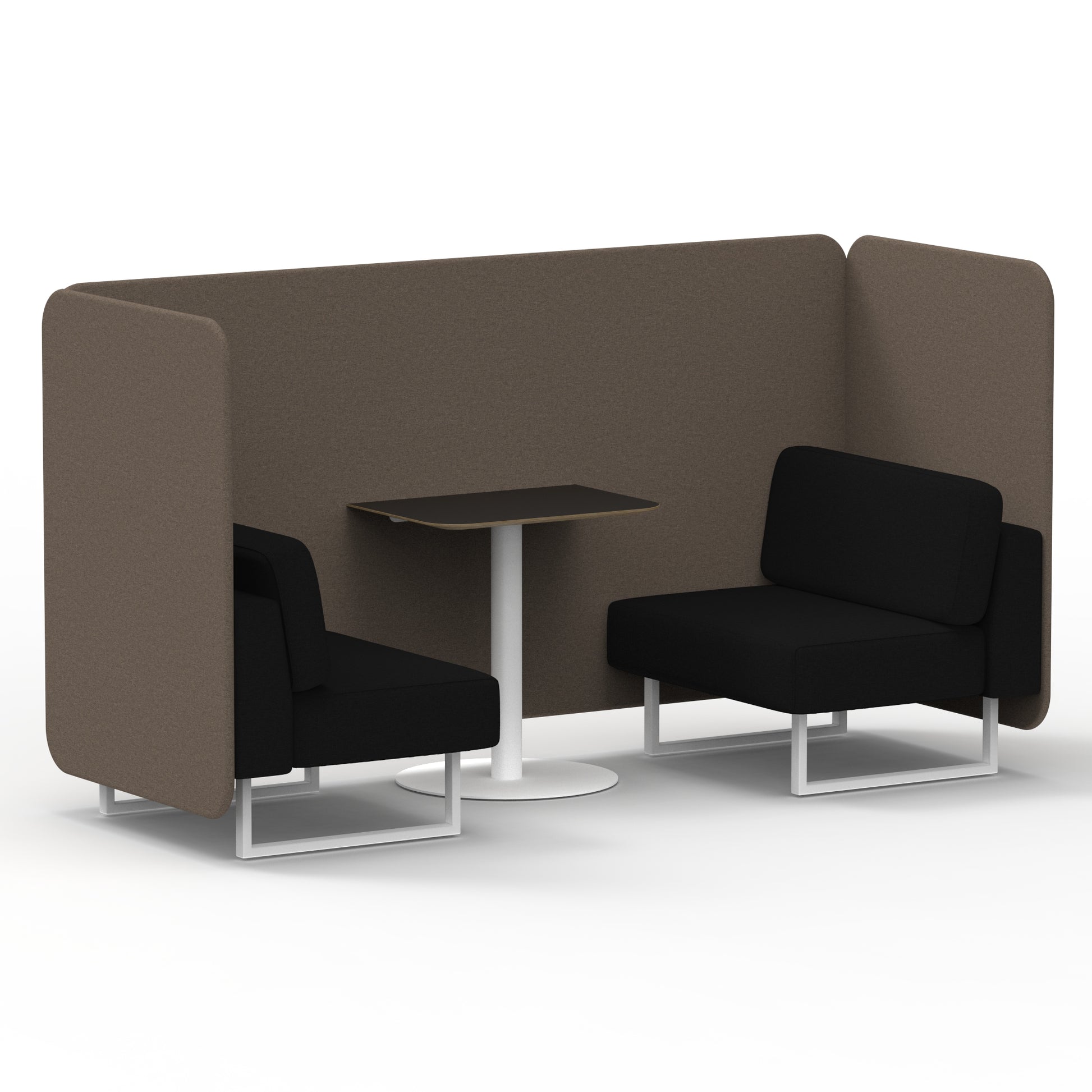 Brixworth Bench Booth With Black Table In Two Tone