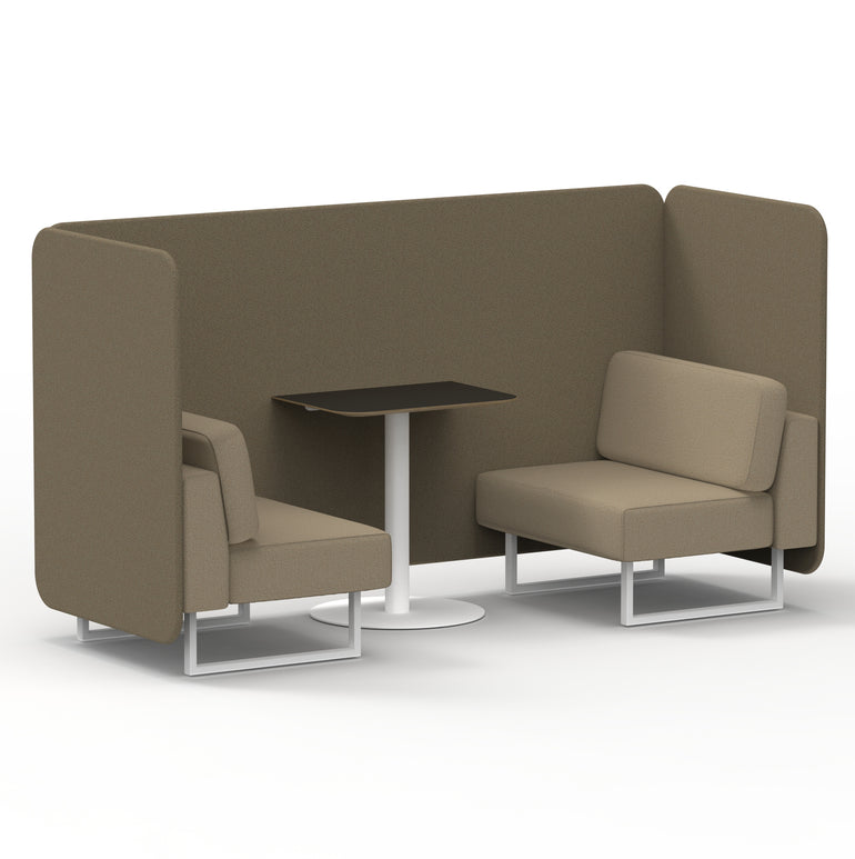 Brixworth Bench Booth With Black Table In Two Tone