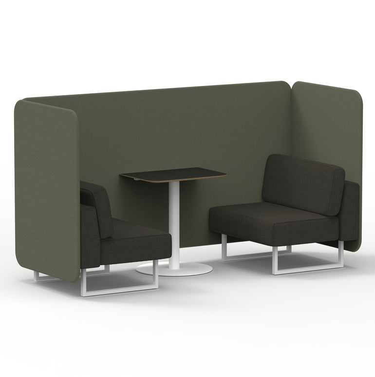 Brixworth Bench Booth With Black Table In Two Tone
