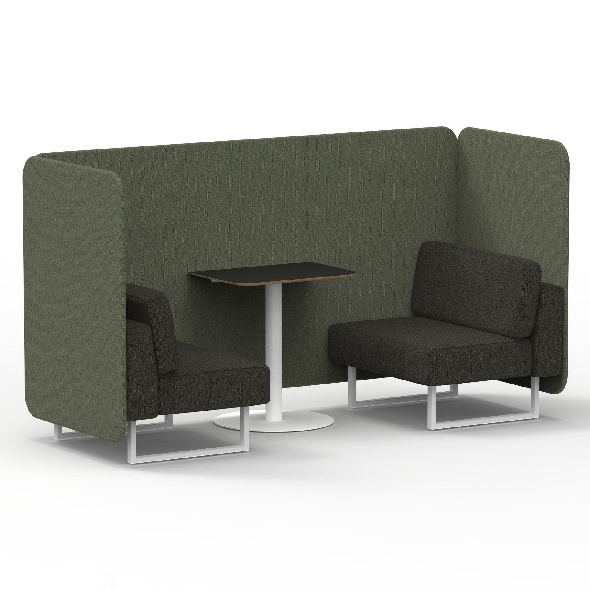 Brixworth Bench Booth With Black Table In Two Tone