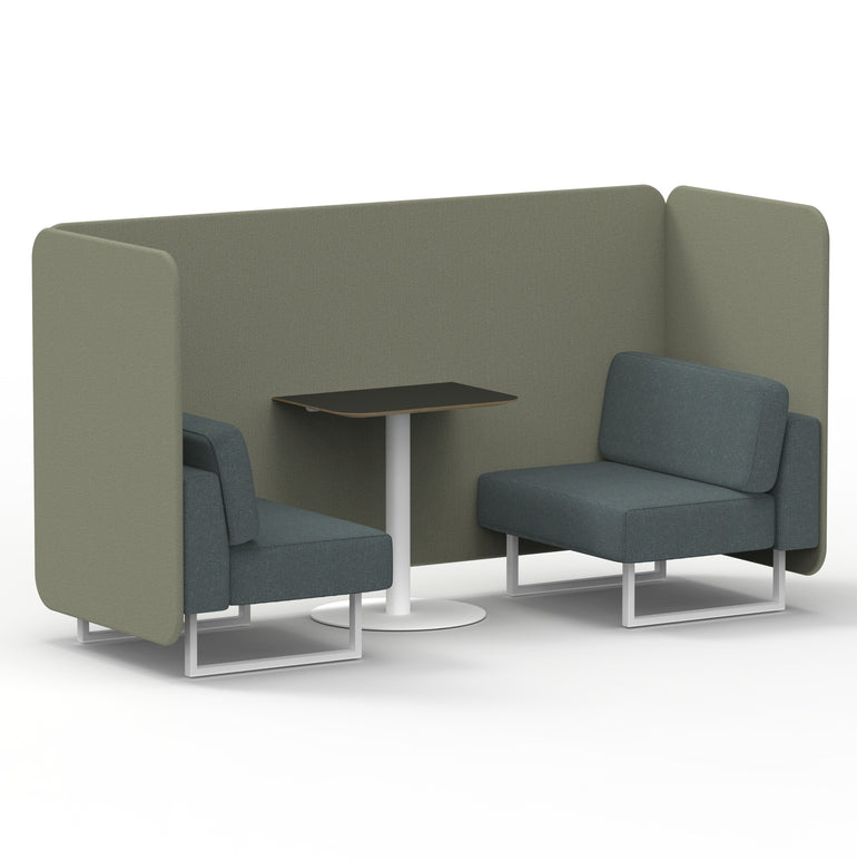 Brixworth Bench Booth With Black Table In Two Tone