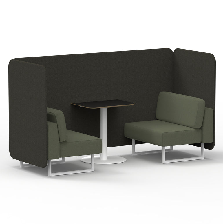 Brixworth Bench Booth With Black Table In Two Tone