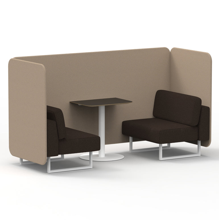 Brixworth Bench Booth With Black Table In Two Tone