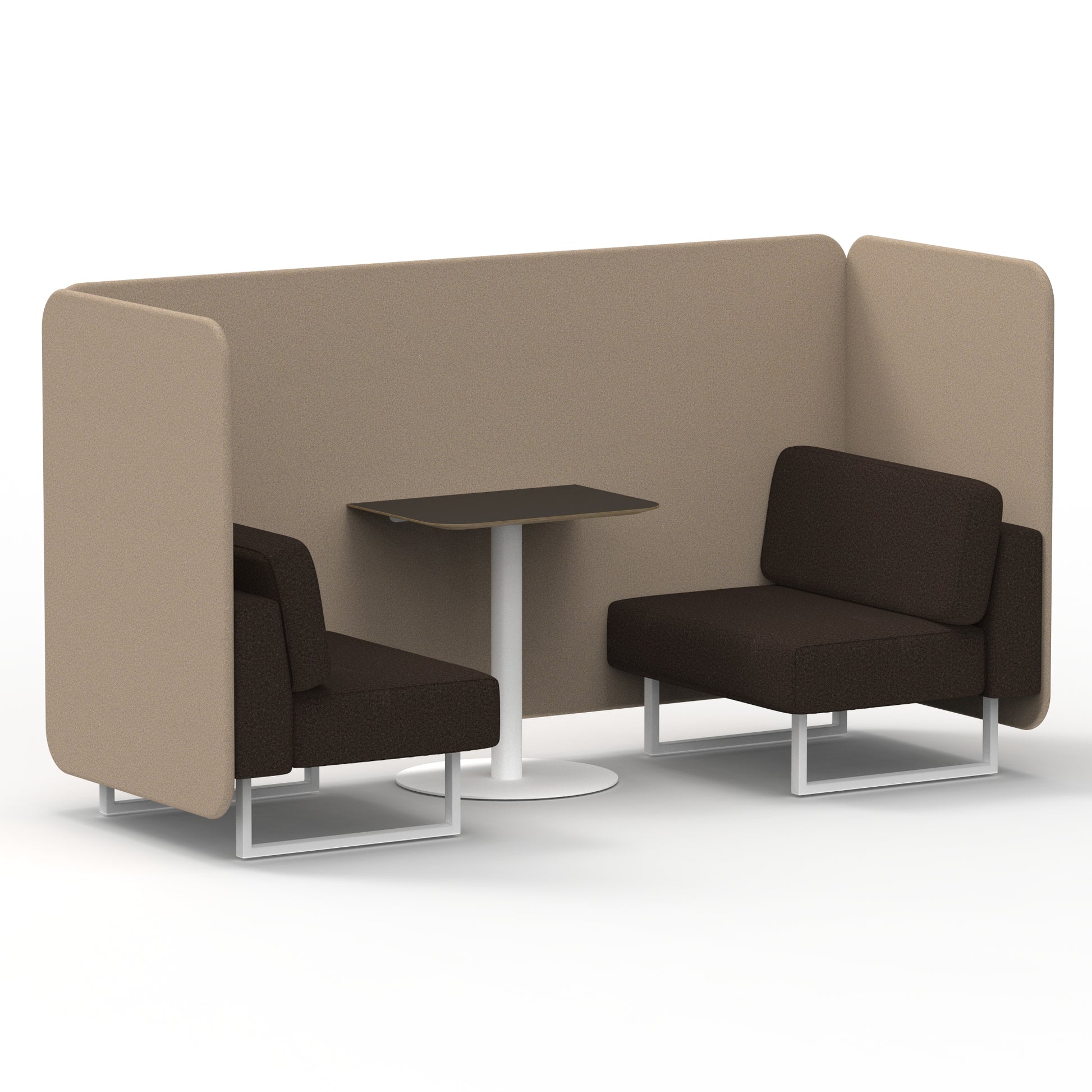 Brixworth Bench Booth With Black Table In Two Tone