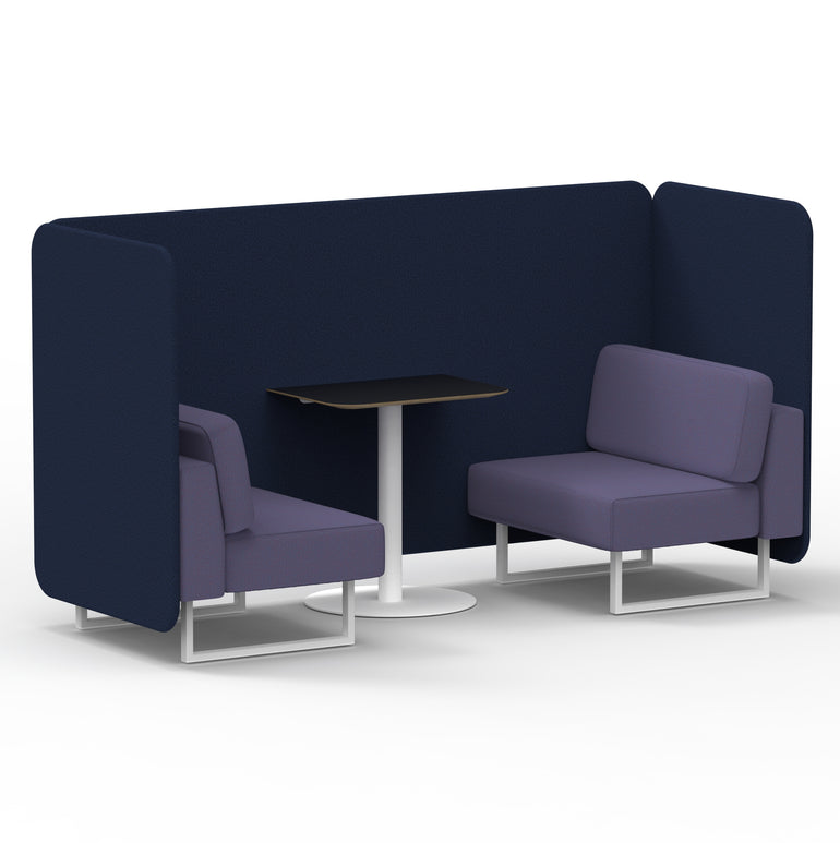 Brixworth Bench Booth With Black Table In Two Tone