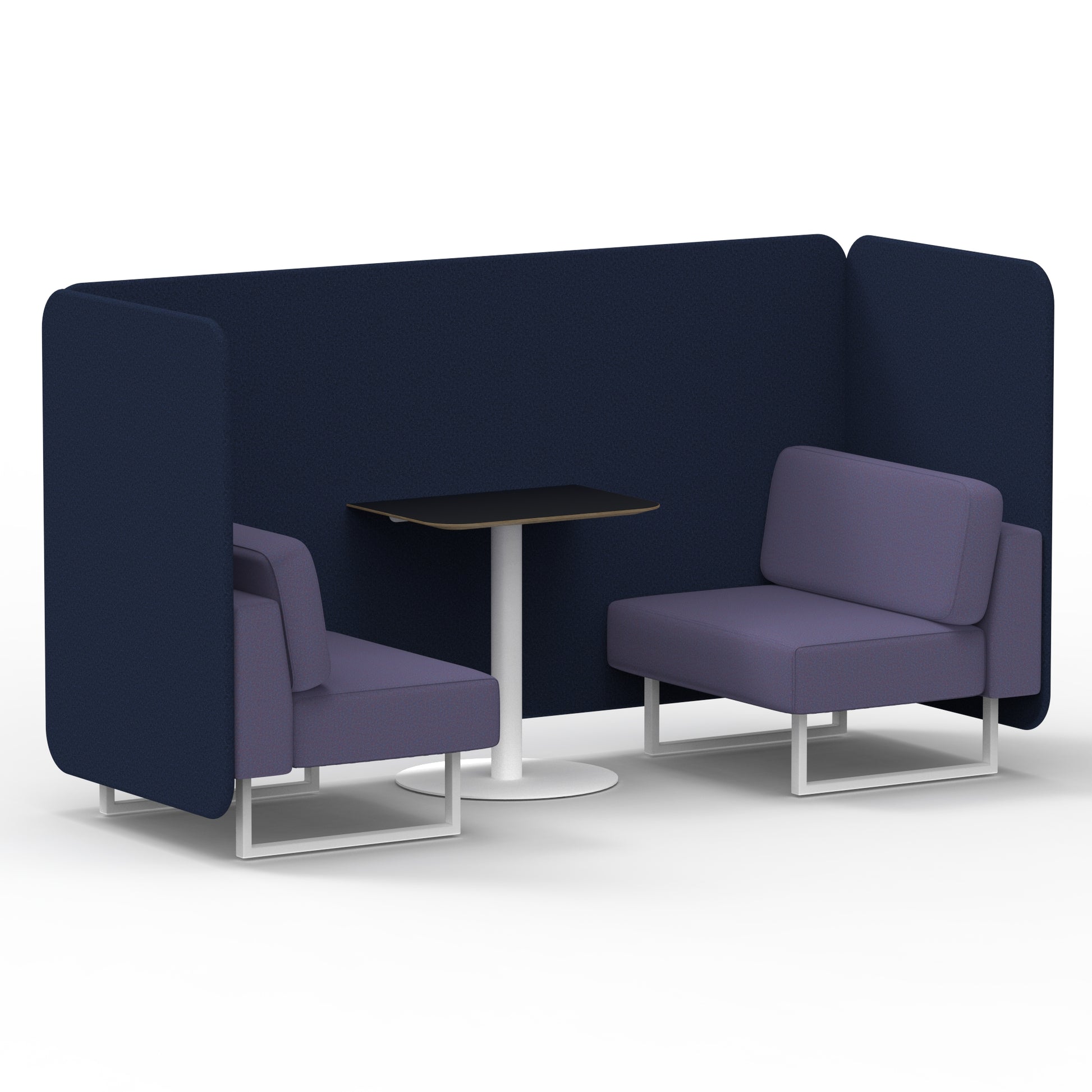 Brixworth Bench Booth With Black Table In Two Tone