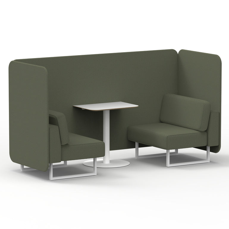 Brixworth Bench Booth With White Table In Single Tone