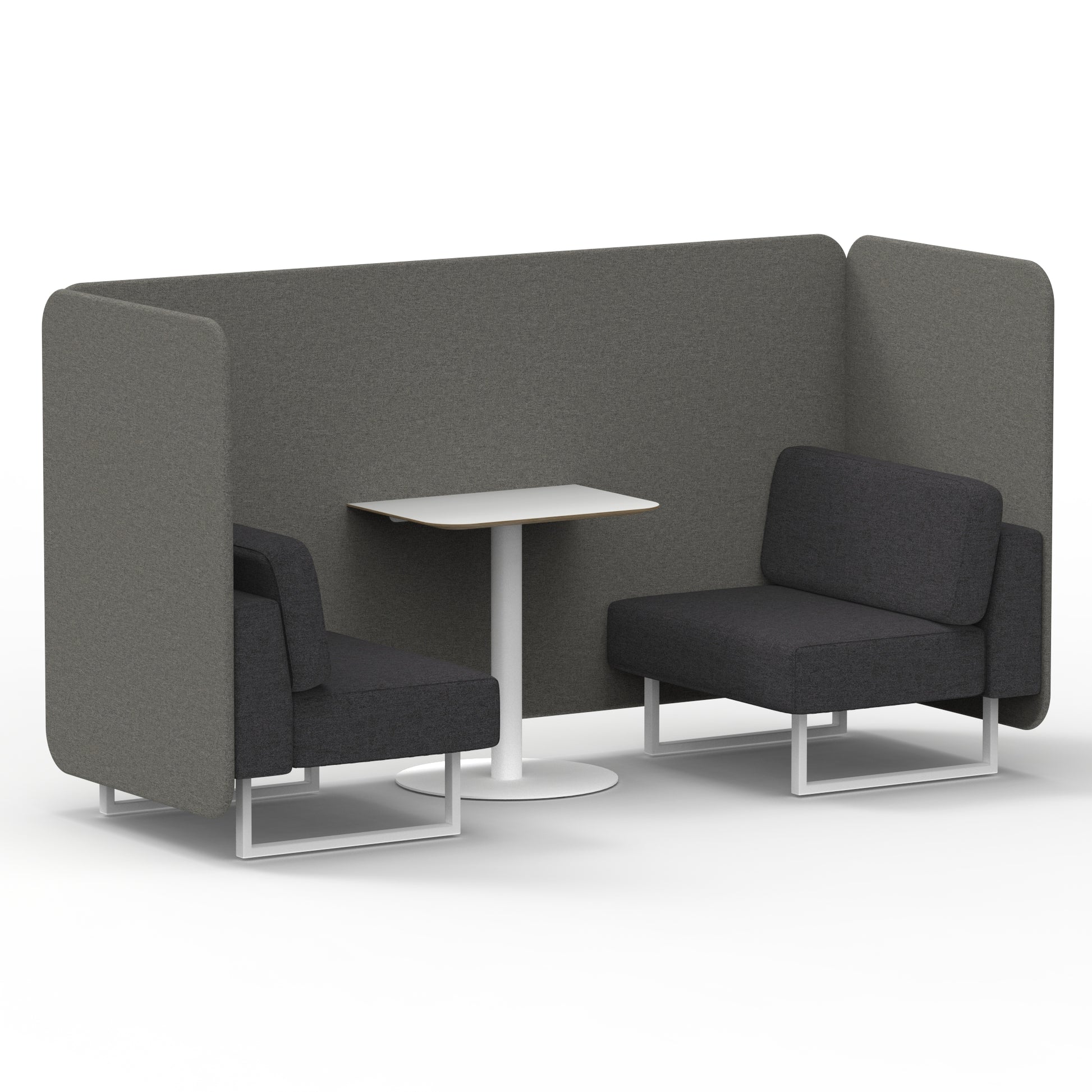 Brixworth Bench Booth With White Table In Two Tone