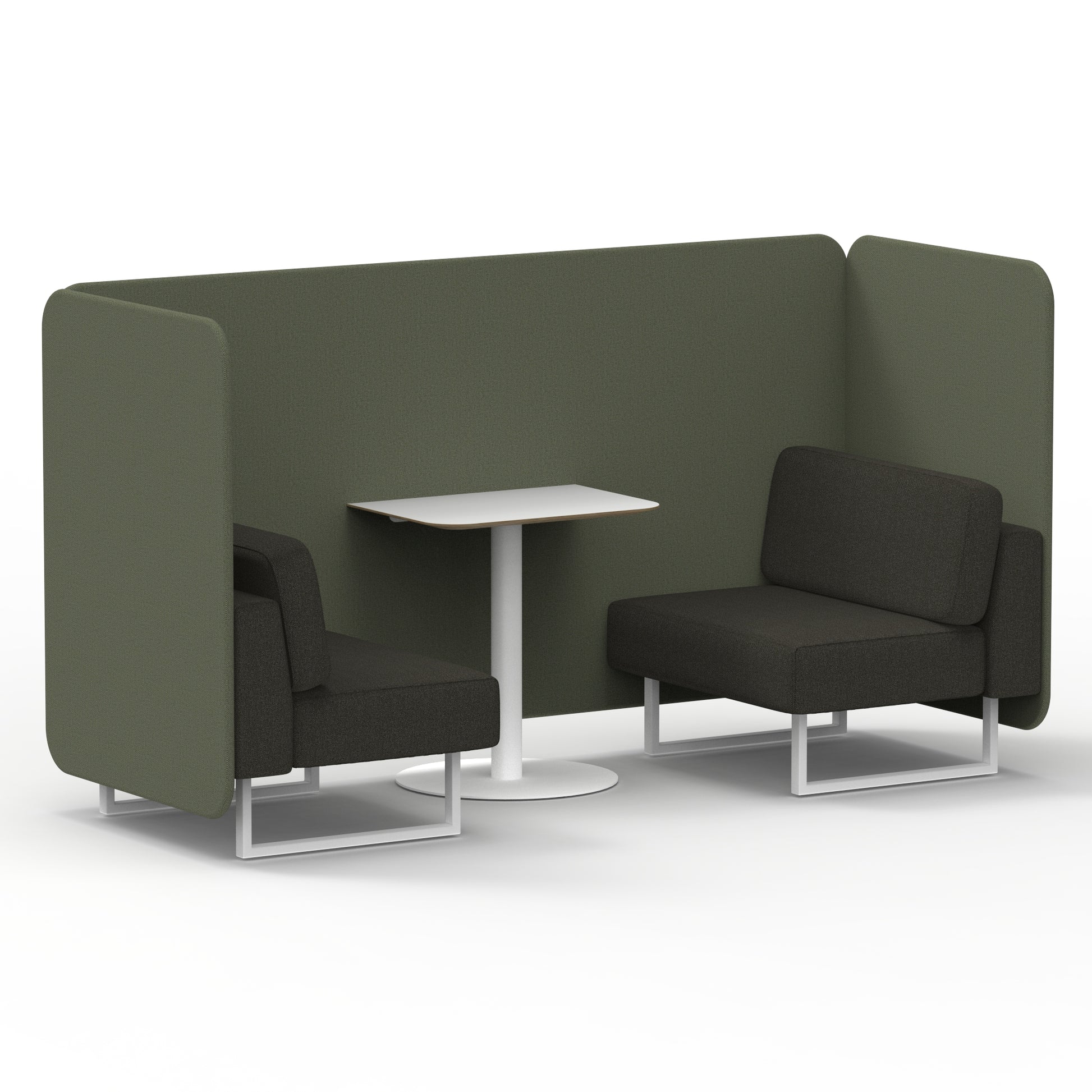 Brixworth Bench Booth With White Table In Two Tone