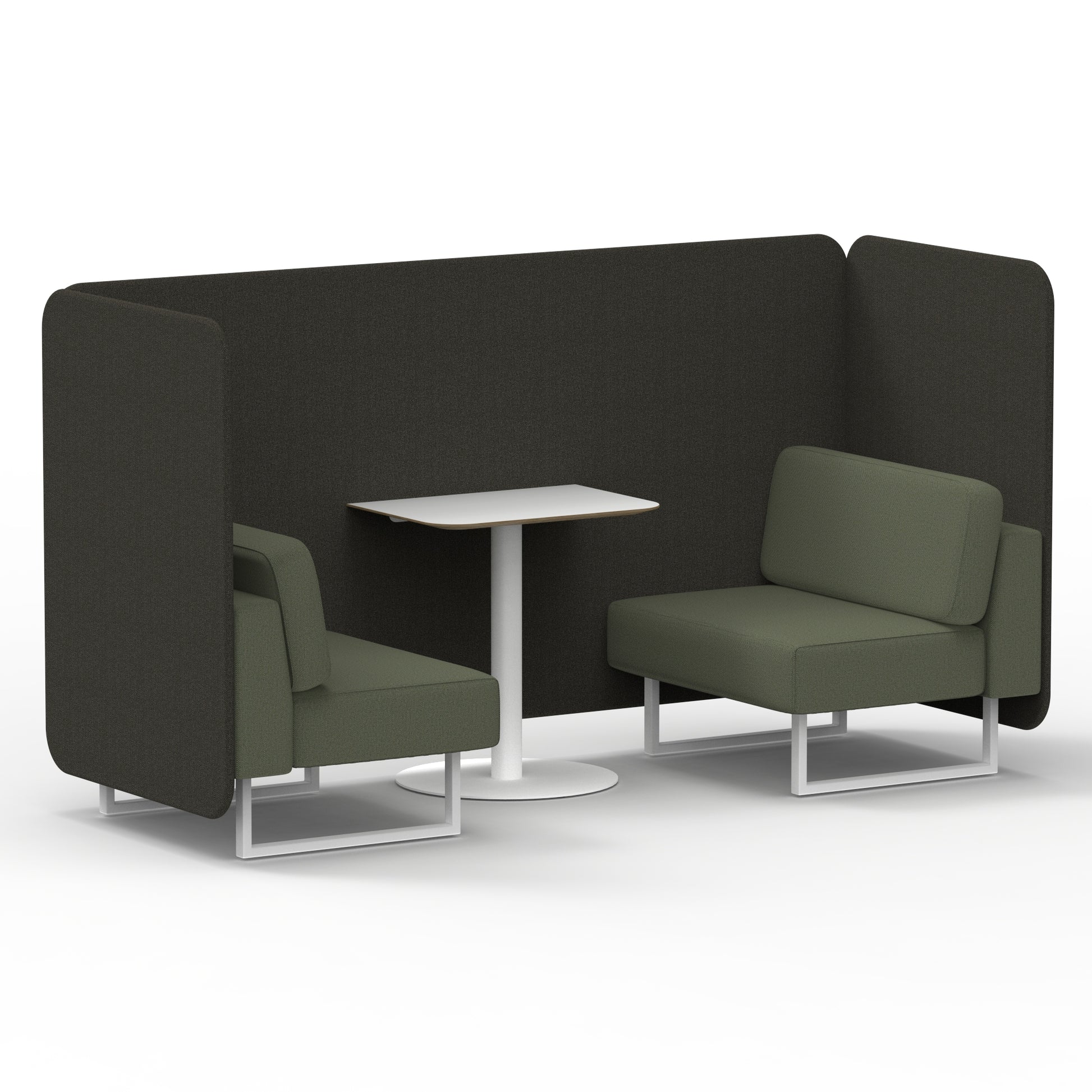 Brixworth Bench Booth With White Table In Two Tone