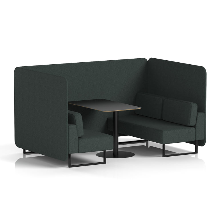 Brixworth Bench Booth With Black Table In Single Tone