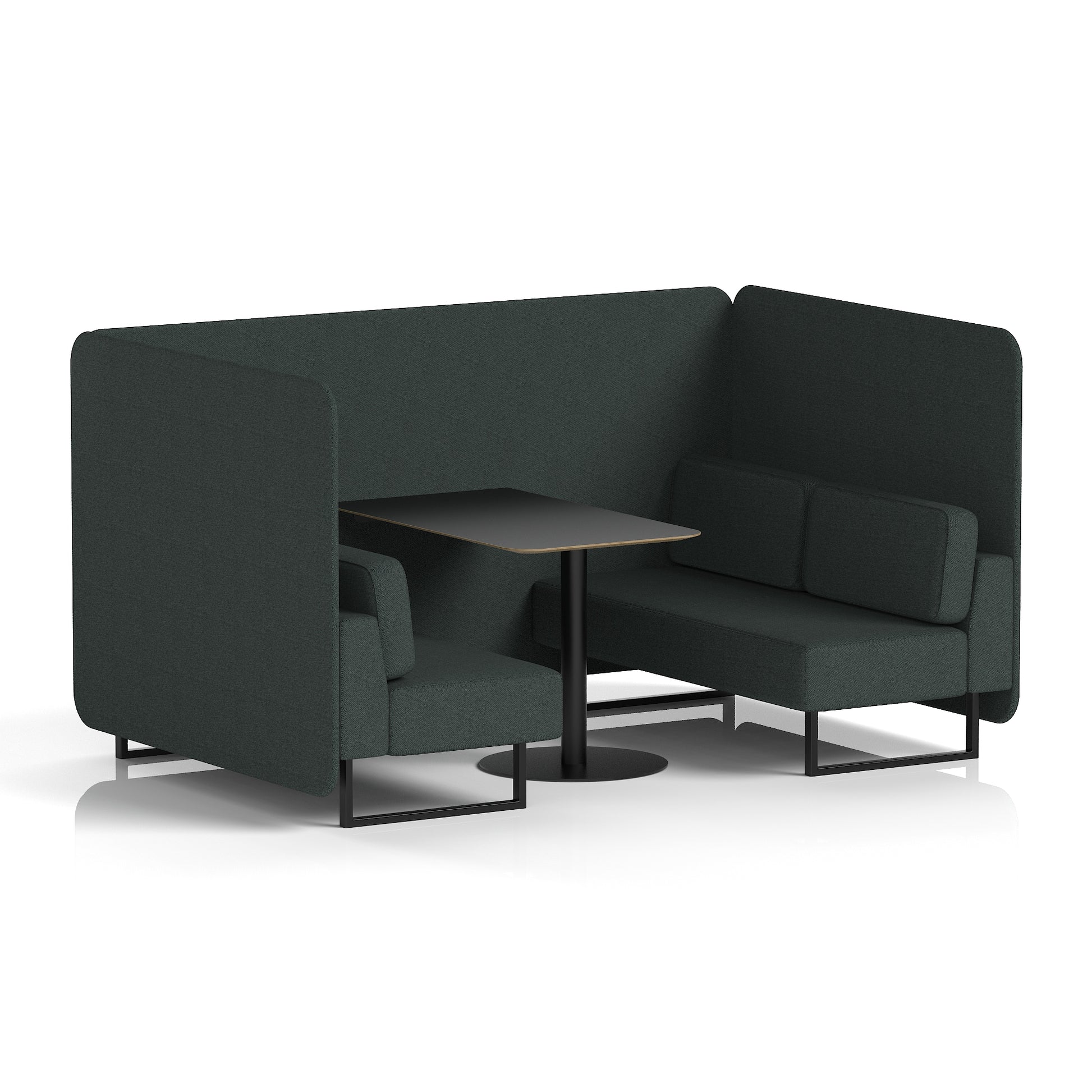 Brixworth Bench Booth With Black Table In Single Tone