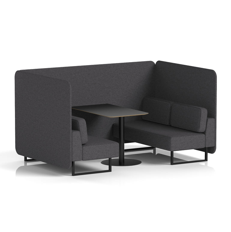 Brixworth Bench Booth With Black Table In Single Tone