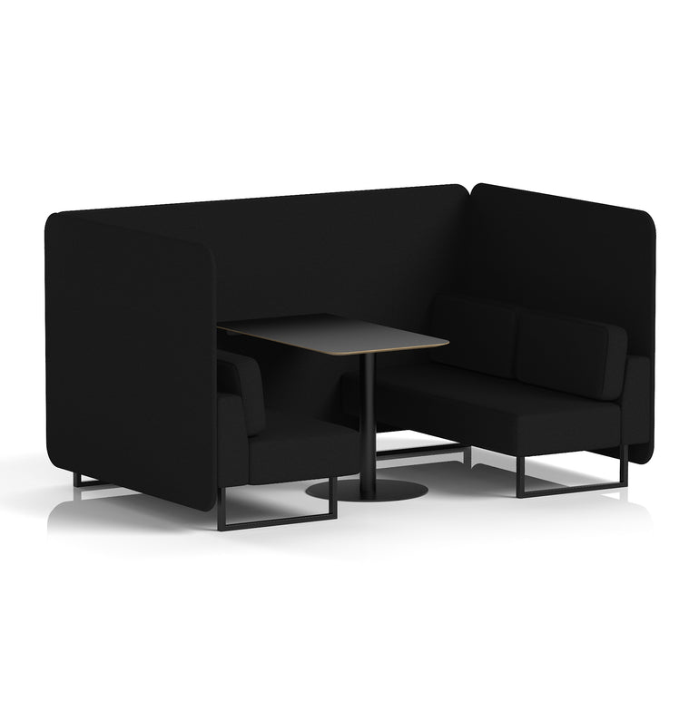 Brixworth Bench Booth With Black Table In Single Tone