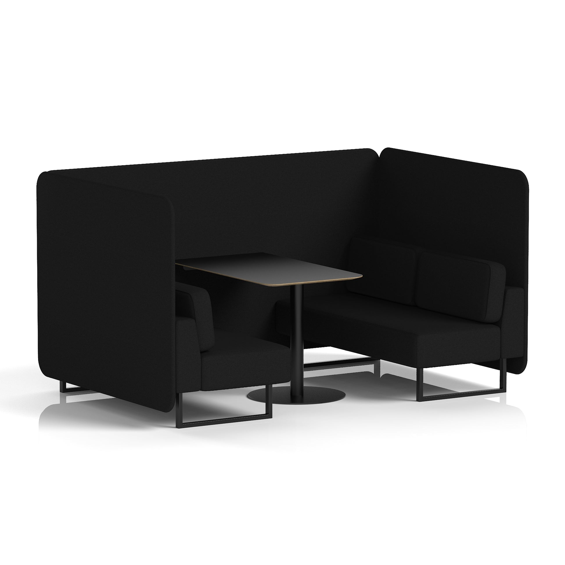 Brixworth Bench Booth With Black Table In Single Tone