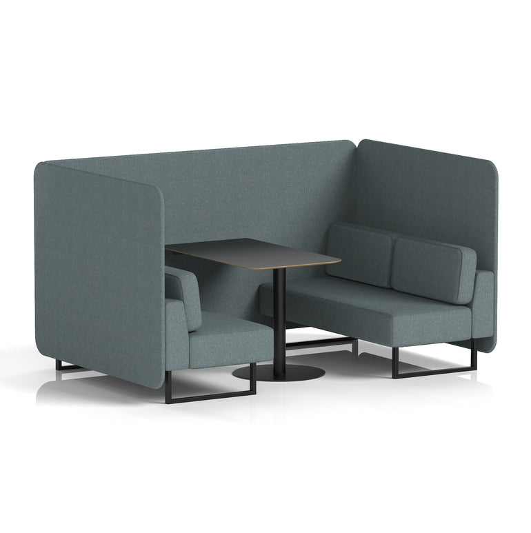 Brixworth Bench Booth With Black Table In Single Tone
