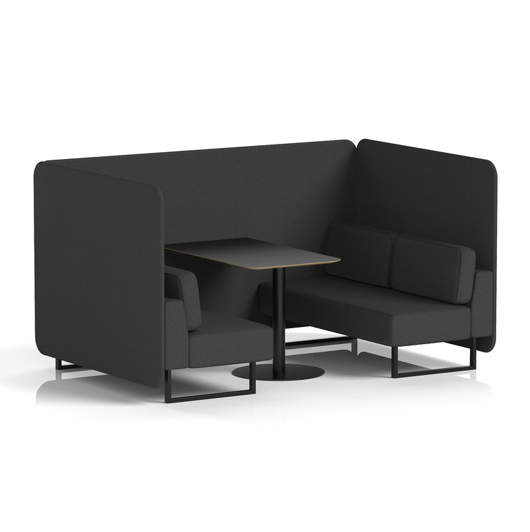 Brixworth Bench Booth With Black Table In Single Tone